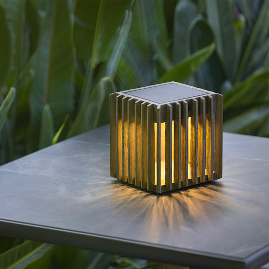 VERTI – Lampe de table en teck