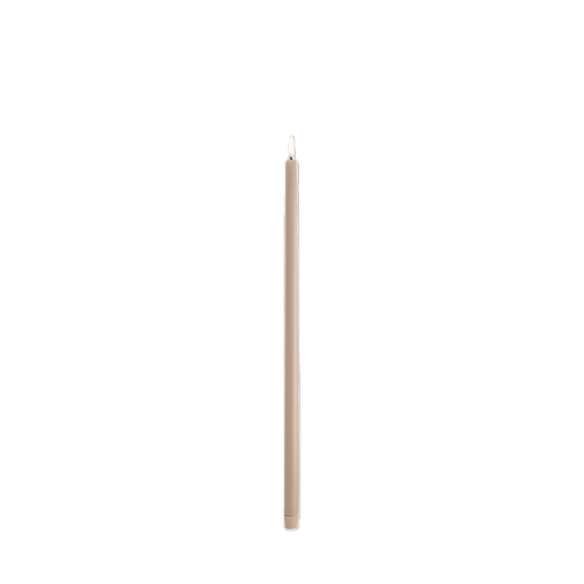 Bougie LED flambeau beige finition lisse 2,3 x 55 cm